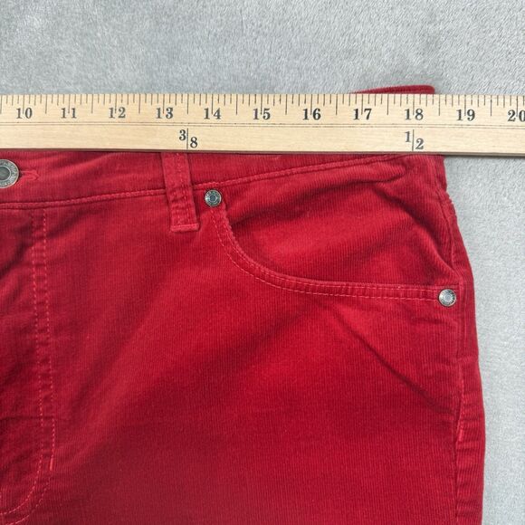 Talbots Pants Corduroy Women's Size 14 Red High-Waist Straight Leg Holiday Work - Picture 6 of 11